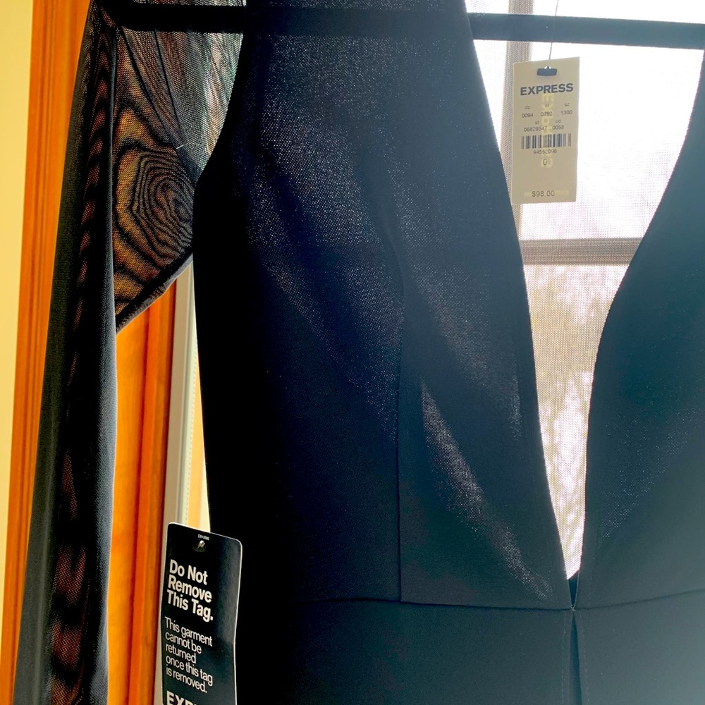 Express Black Romper, Low Cut, Size 0